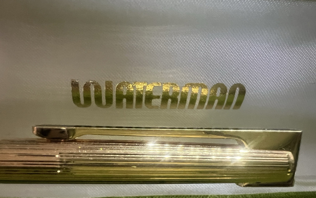 🔴 WATERMAN Drop ballpoint pen gold plated and French lacquer clip RARE VINTAGE 