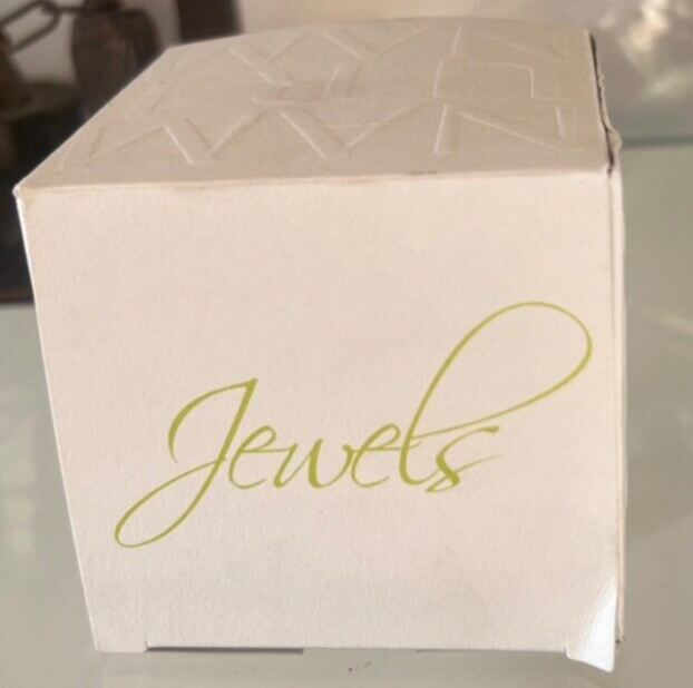 🔴 NAMURI jewelry box earrings, beige flocked ring COMPLETE 
