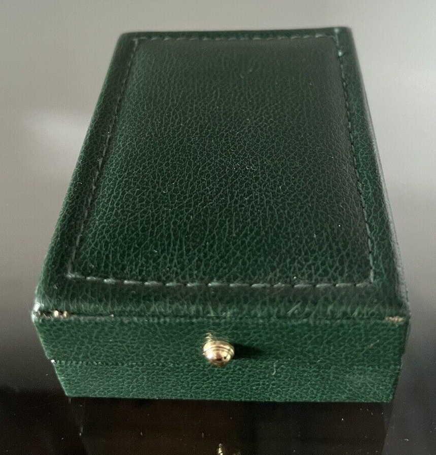 🔴 LUBINSKI scatola accendino pelle verde misura interna come foto