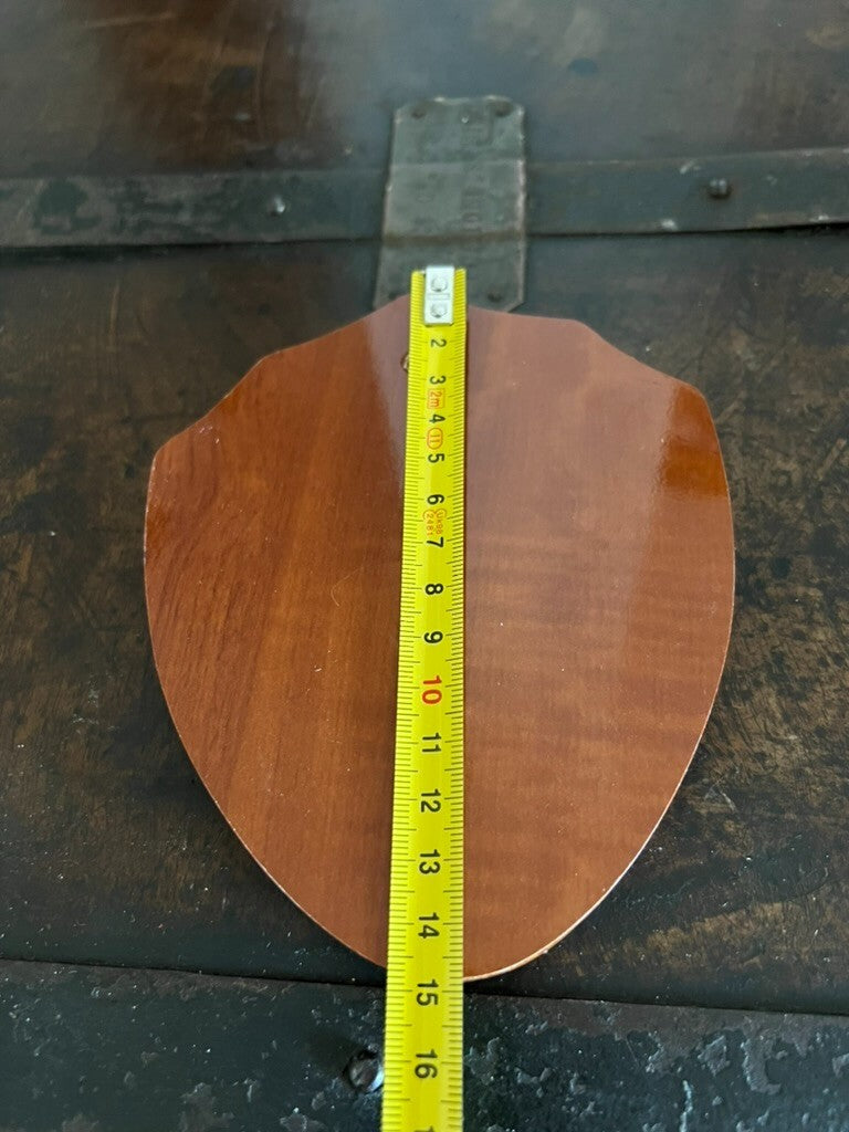 Crest Alpines Giulia Bouclier Bois Poli Avec Métal Vernis Hauteur 15