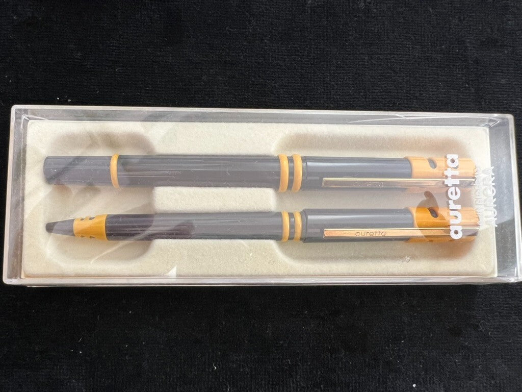 Auretta Pen Fountain Pen By Aurora Club Grey Yellow And Sphere Vintage B
