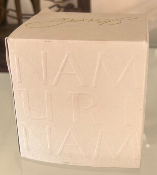 🔴 NAMURI jewelry box earrings, beige flocked ring COMPLETE 