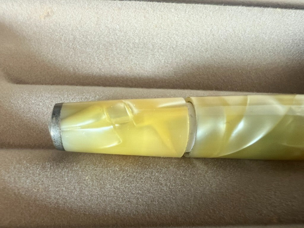 Montegrappa Stylo-Plume Stylo à Plume Celluloid Effet Nacre Écrit Vintage