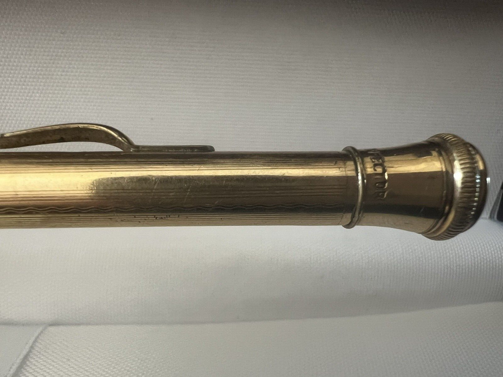 🔴 PERFECTOR matita meccanica cesellata LAMINATO ORO guillochè vintage