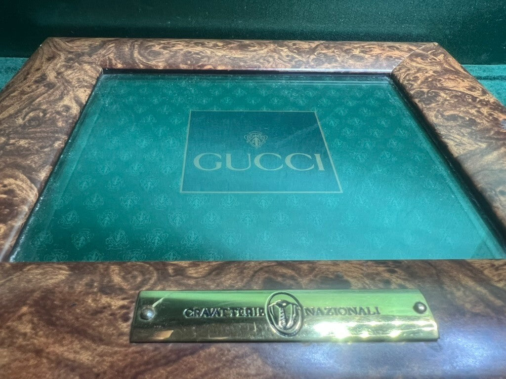 🔴 GUCCI quadro rivenditore display CRAVATTERIE NAZIONALI legno basamento mura