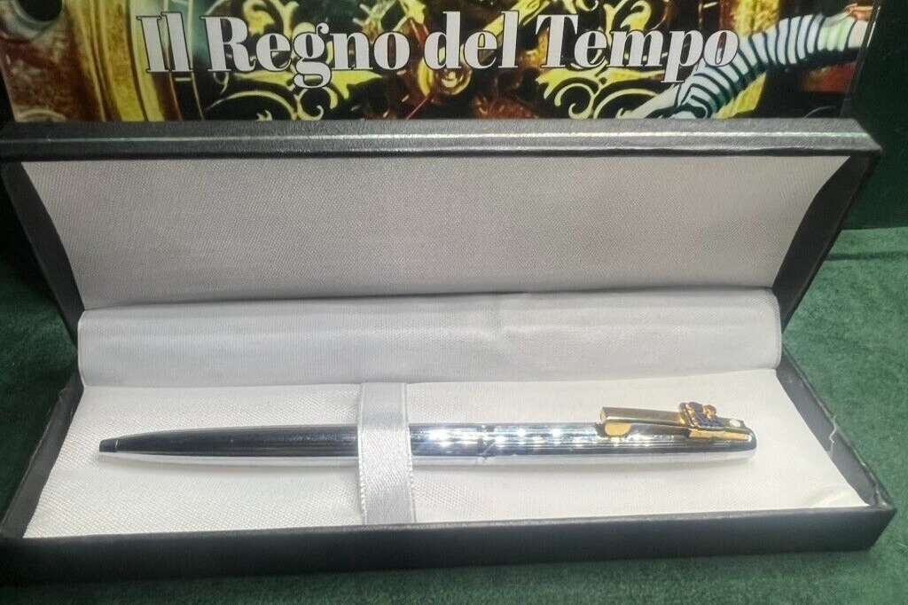 🔴 SHEAFFER penna sfera cromata con sigillo cip a scatto scrive vintage