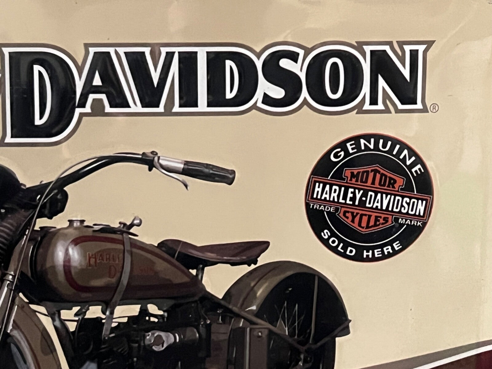 Harley Davidson 750 Hathead Panonceau, Publicité Display Étain Vitrine Vintage