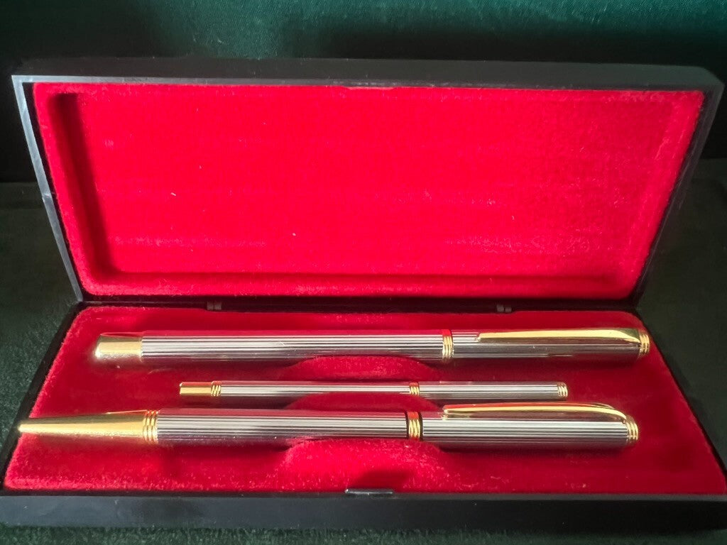 🔴 Penna stilografica e sfera mini e standard metallo cromate scrivono vintage