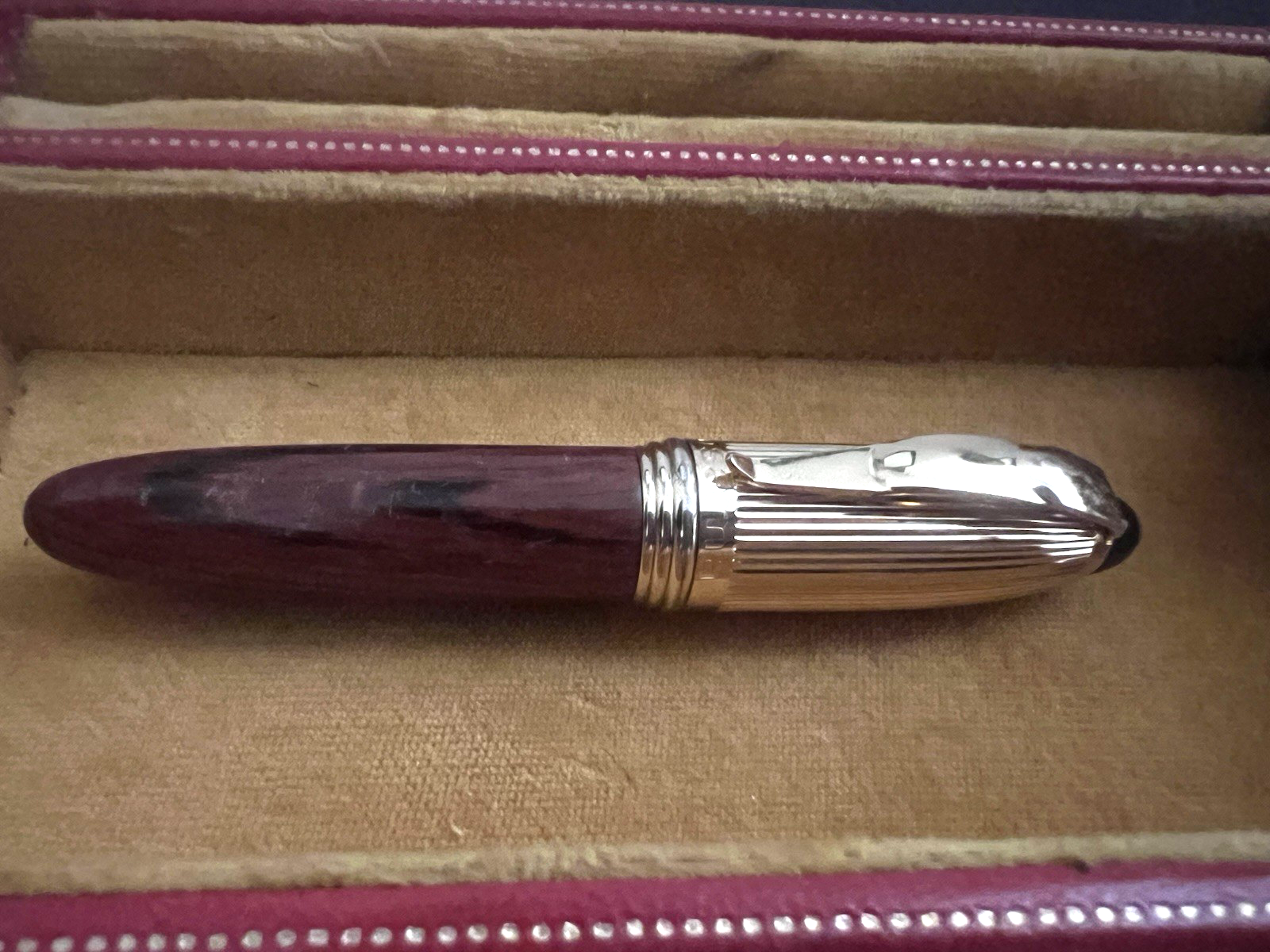 🔴 OSAMA penna stilografica mini da agenda legno e metallo dorato scrive vintage