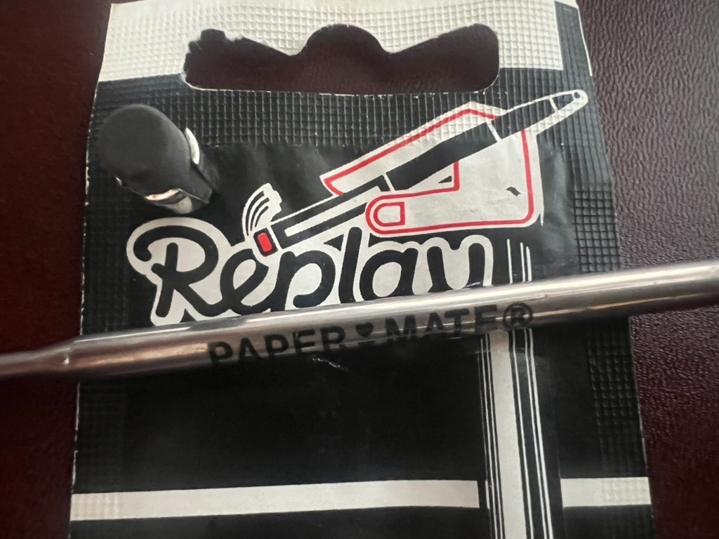 🔴 PAPERMATE refill penna Replay NERO con gommino ricambio ricarica