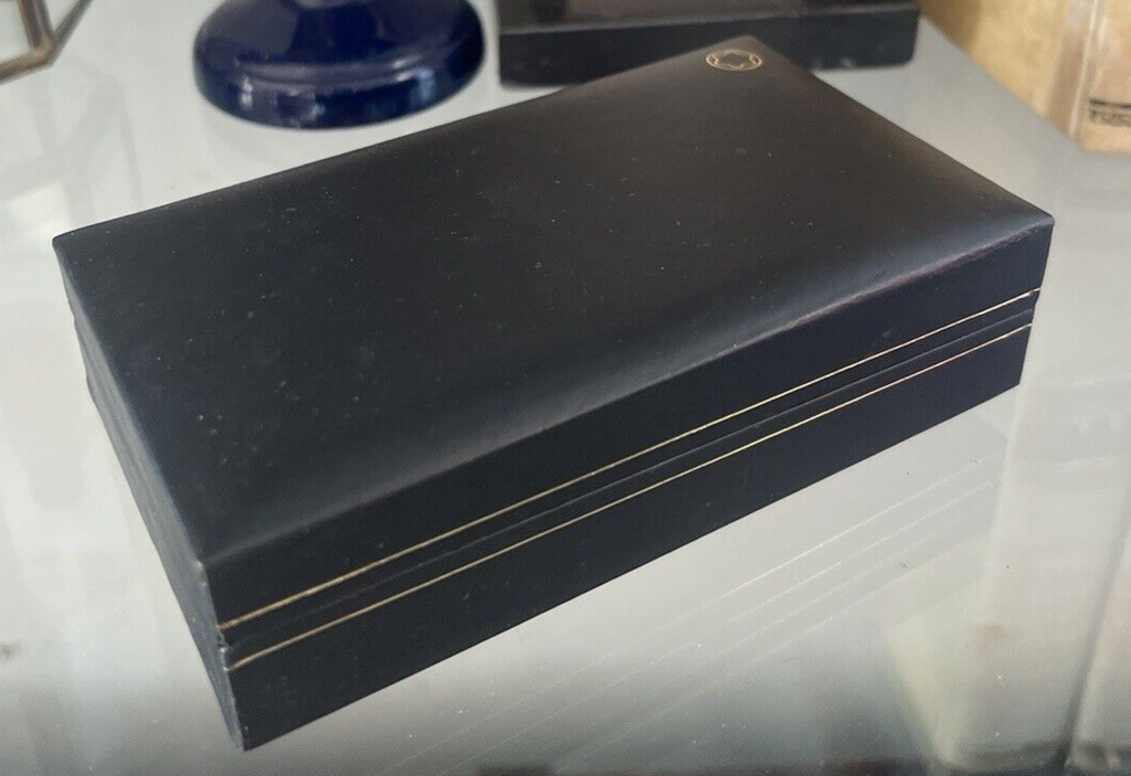 Montblanc Box Key Ring Black Leather Internal Flocked Complete 