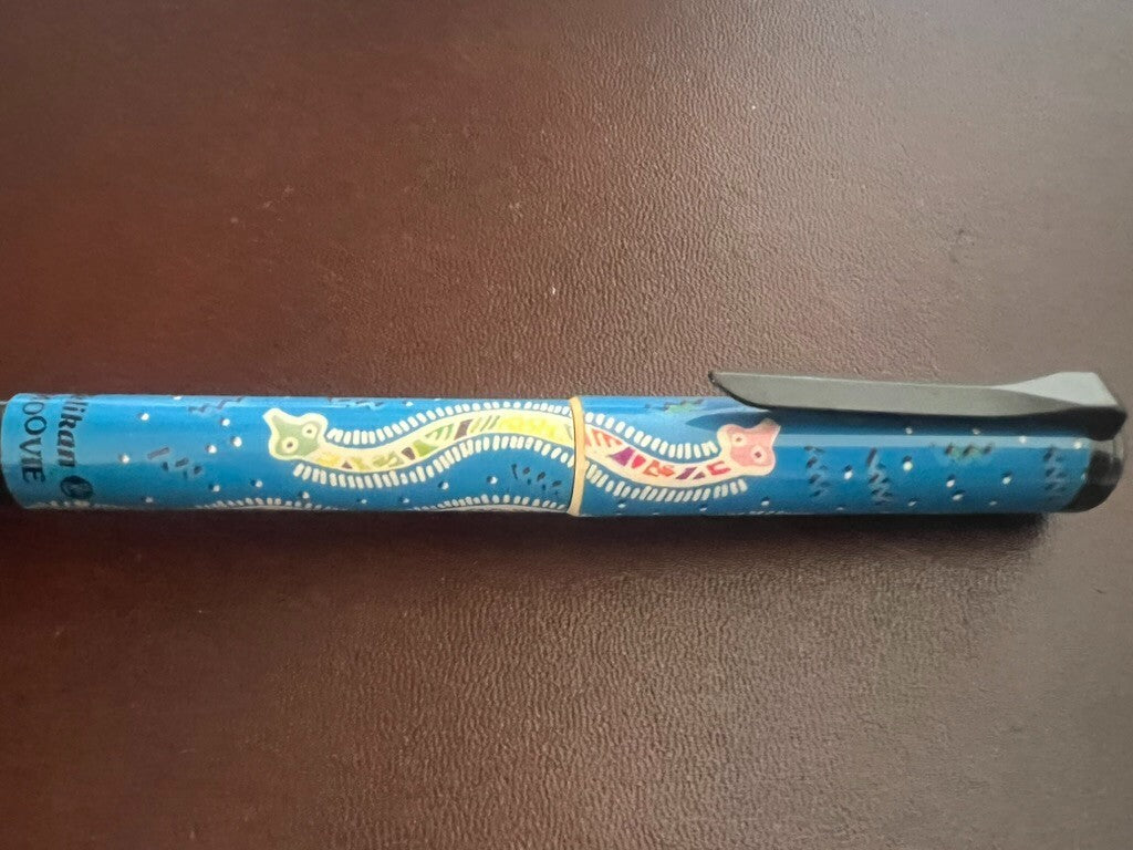 🔴 PELIKAN Moovie Film Blue Snake Füllfederhalter, unbenutzt, Vintage 