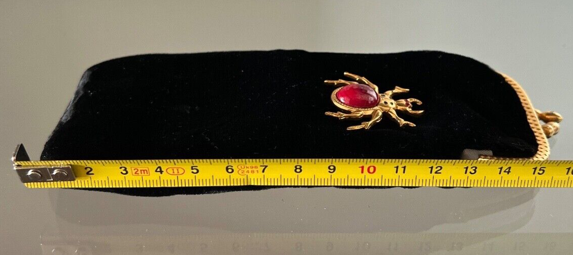 🔴 SCARABEO custodia occhiali donna fodero velluto seta pietra a rilievo vintage