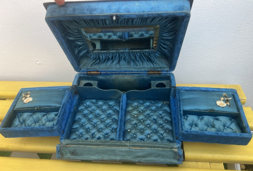 Jewelery Box Victorien Coffre Avec Serrure 1800 Vintage Dress Box 
