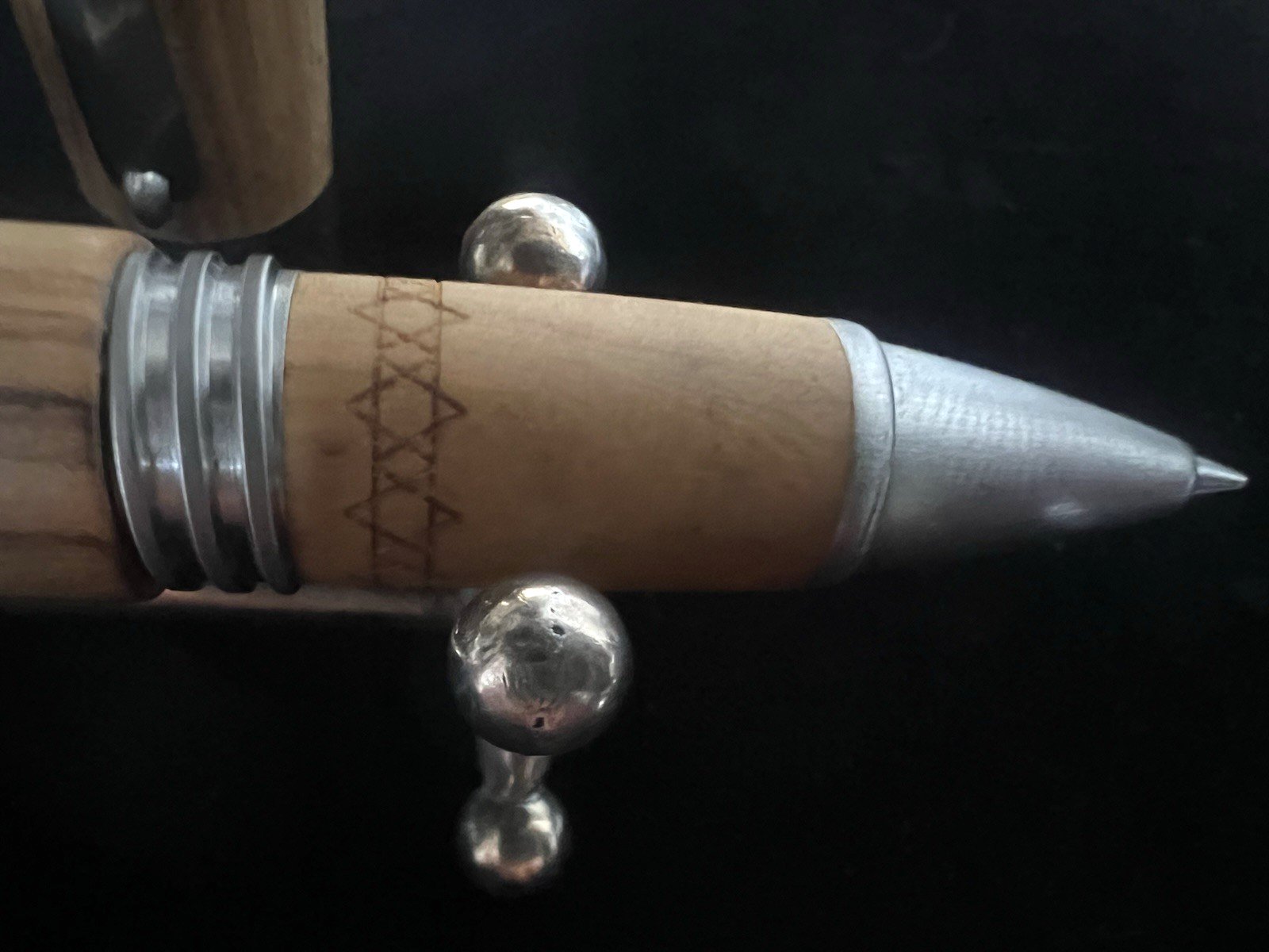 🔴 MONTEGRAPPA Peace Kugelschreiber aus Olivenholz mit hebräischen Gravuren, limitierte Auflage 