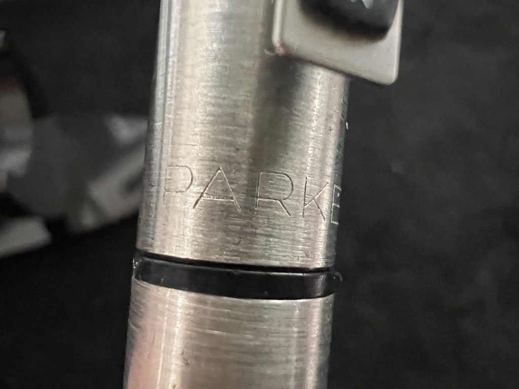 Parker Stylo-Plume Stylo à Plume 25 Chrome Joint Noir Écrit Vintage 1970 N.1