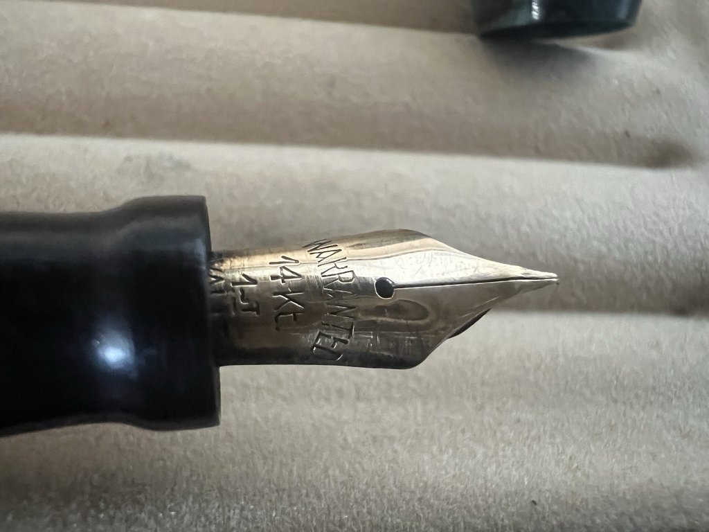 🔴 ALPINA penna stilografica celluloide pennino ORO 14 KT scrive F vintage '50