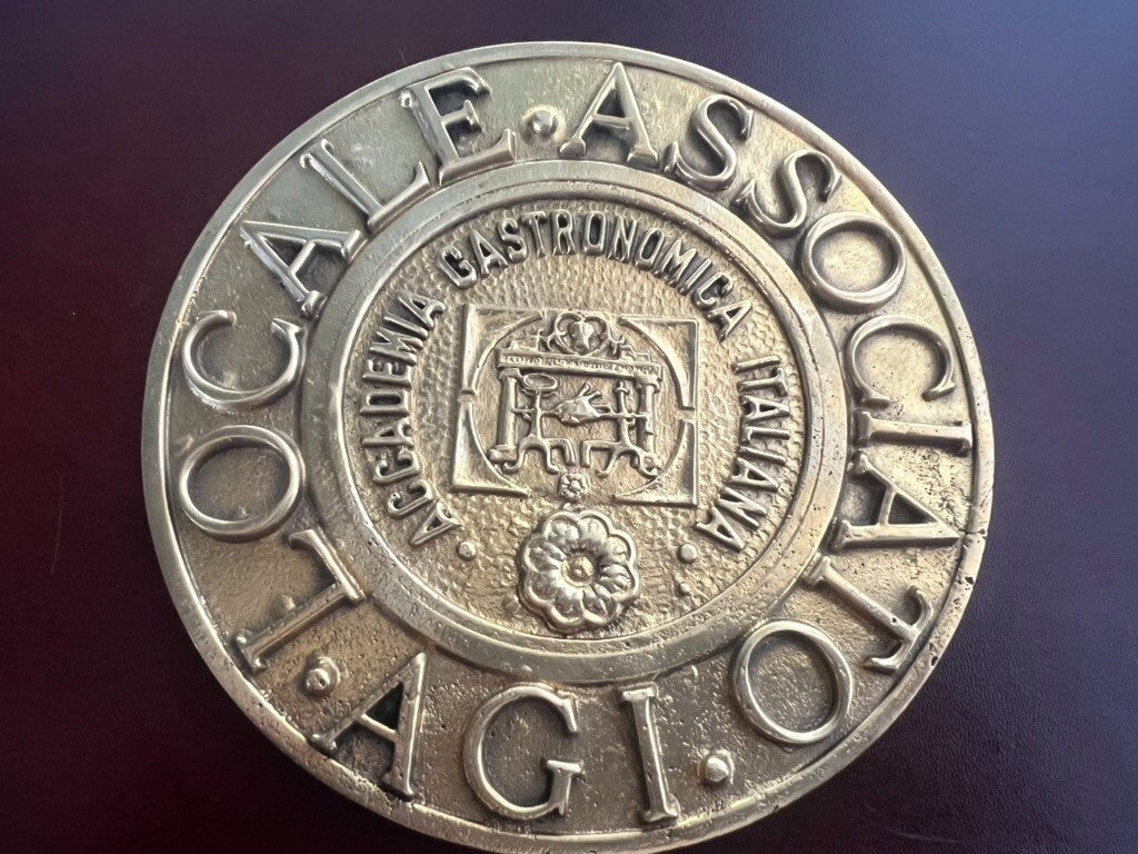 Plaque AGI Local Associato Academy Gastronomica Italian Restaurant Brass