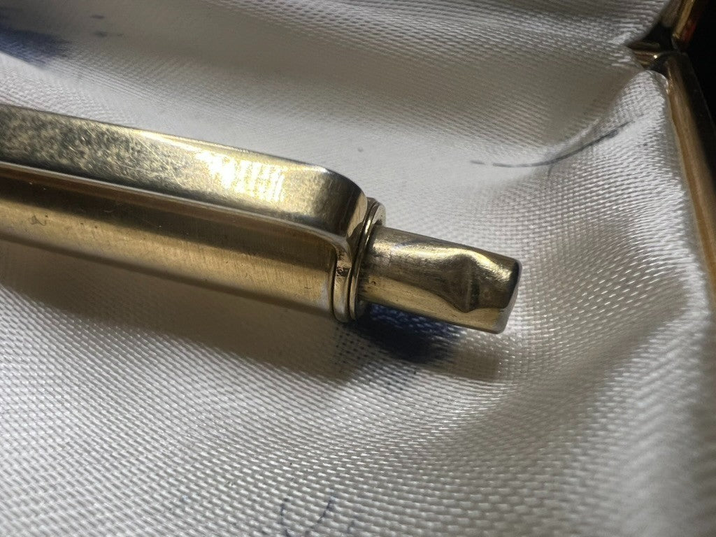 🔴 PAPERMATE penna sfera dorata scrive con scatola vintage