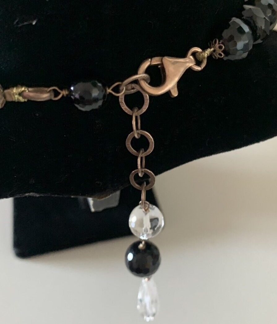 Déesse Collier de Bijoux Argent Plaqué Or Pierres Onyx Naturel Collier
