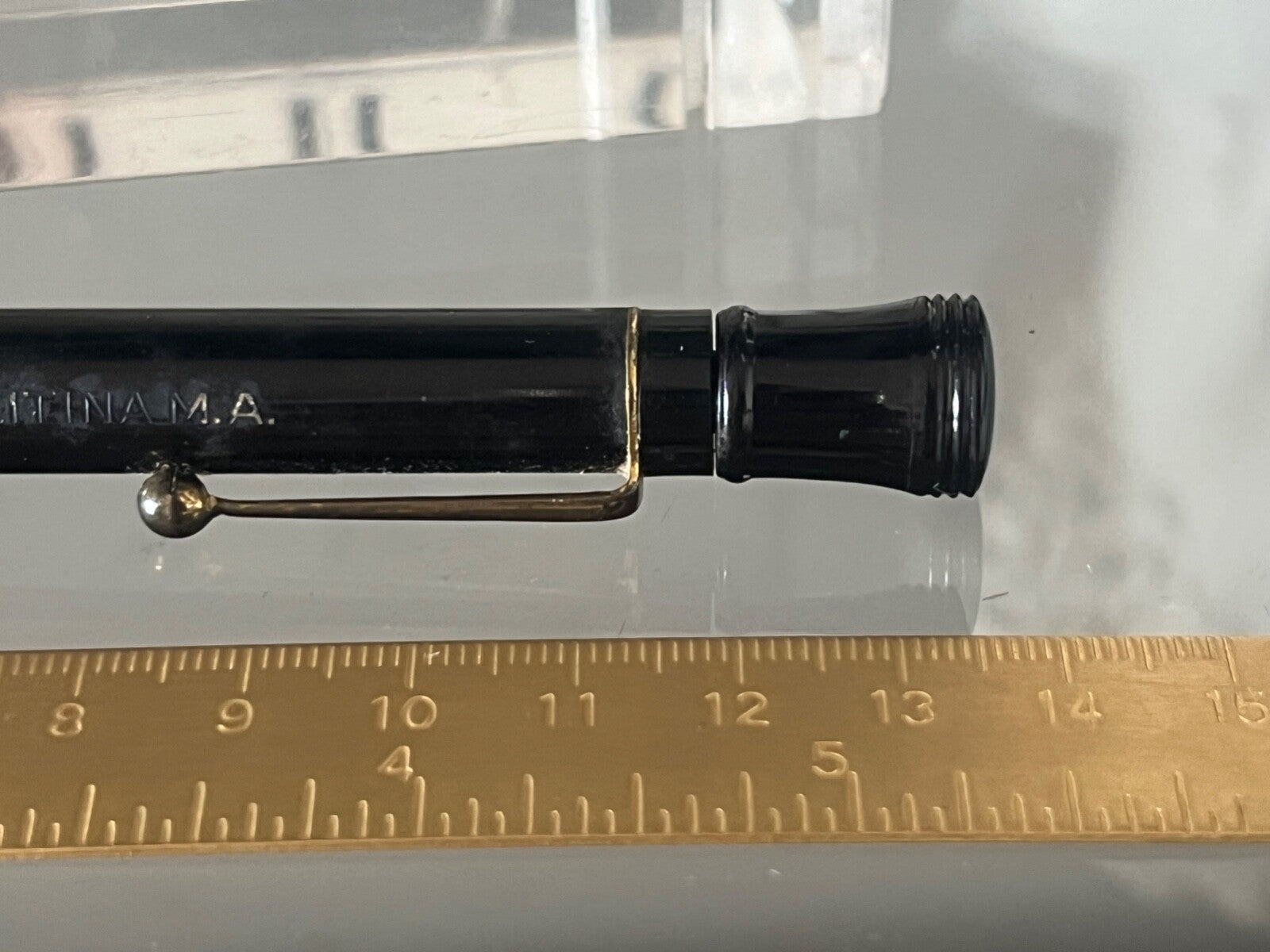 🔴 EUCHESSINA mechanical pencil, black, gold-plated, vintage pencil from the 1970s 