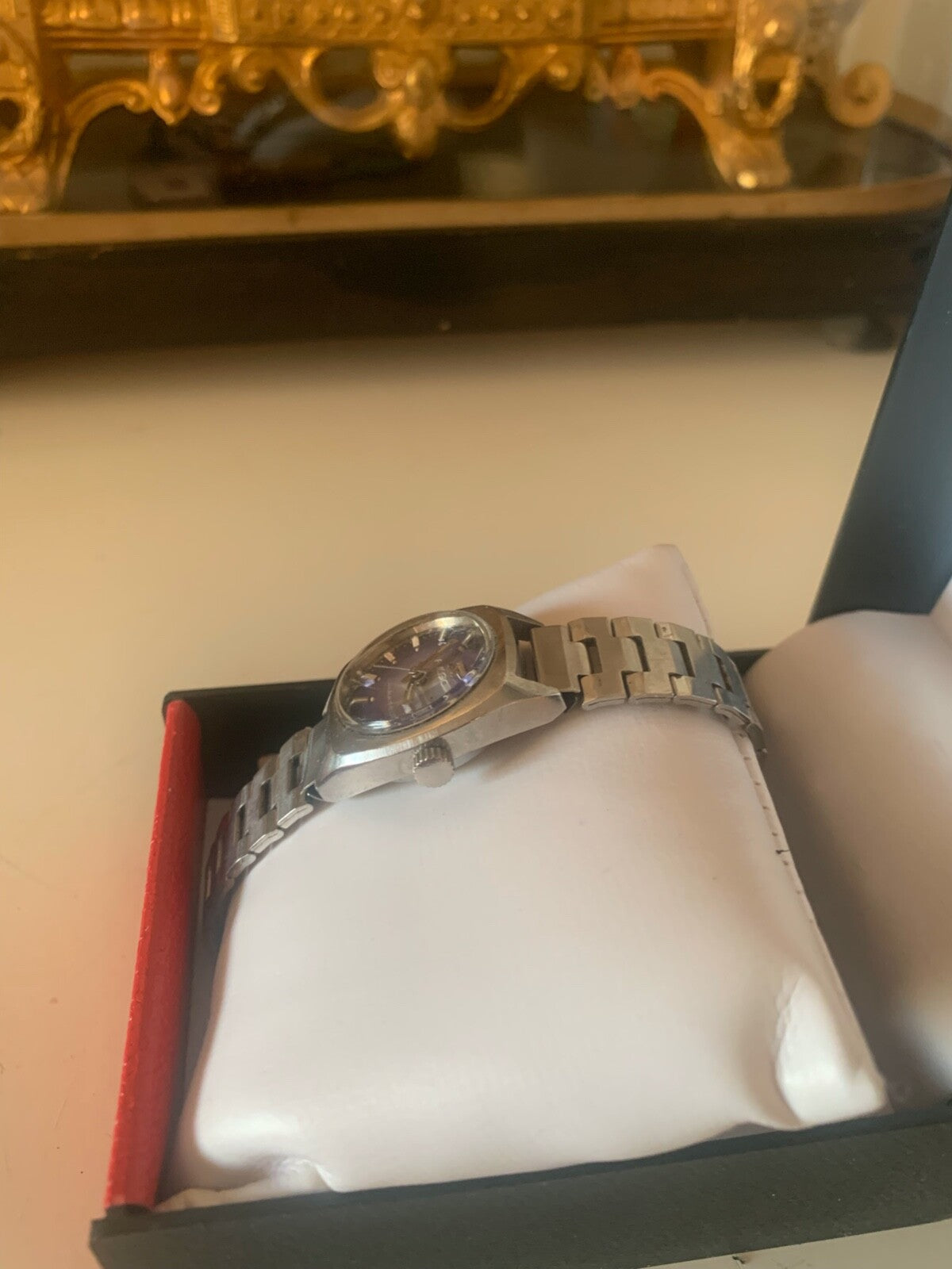 🔴 Orologio donna FULGOR automatico vintage quadrante blu sfumato, funzionante