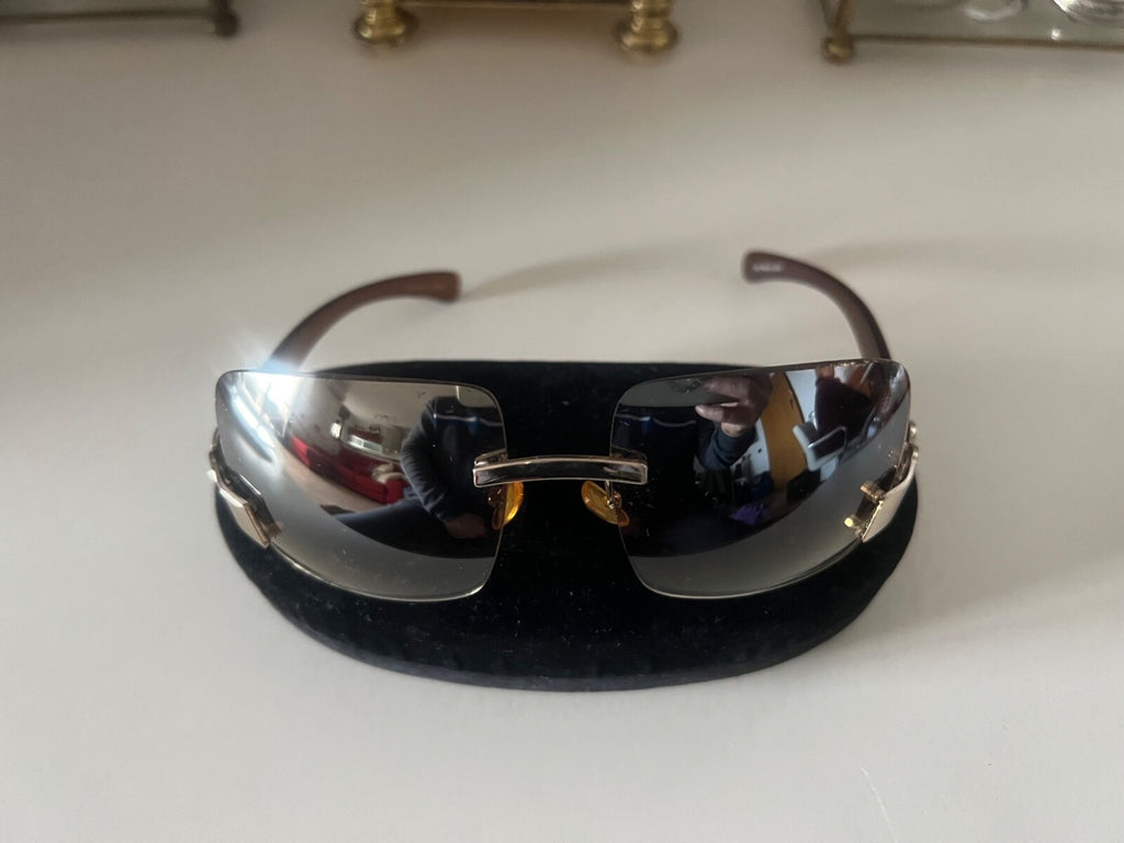 Leo Martini Lunettes Soleil Femme Lentilles Gradient Marron Avec Rayures, Cru