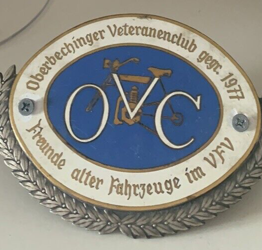 🔴 Car Badge vintage OVC Oberdechinger Veteranenclub originale vintag 1977