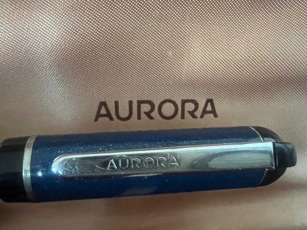 Aurora Pen Sphere Idea Blau mit Glitzer, Mehrfarbig, Vintage 