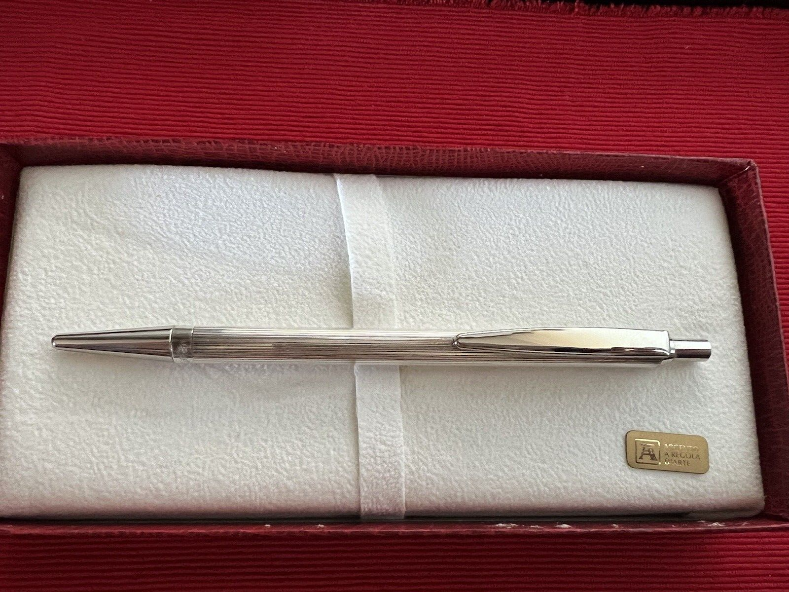Settelaghi Stylo-Plume Sphère Argent 925 Massif Rayé Avec Certifié Garantie 2