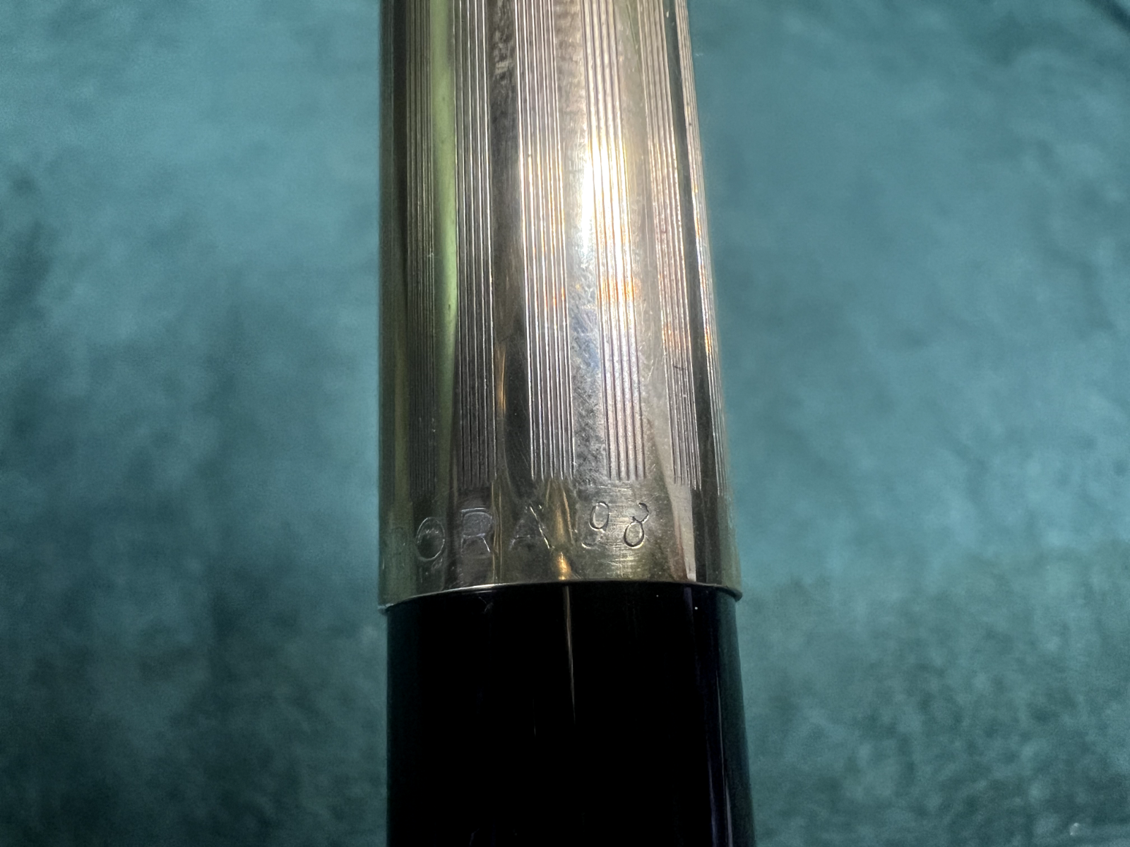 🔴 AURORA penna stilografica 98 cappuccio a righe pennino ORO M vintage A