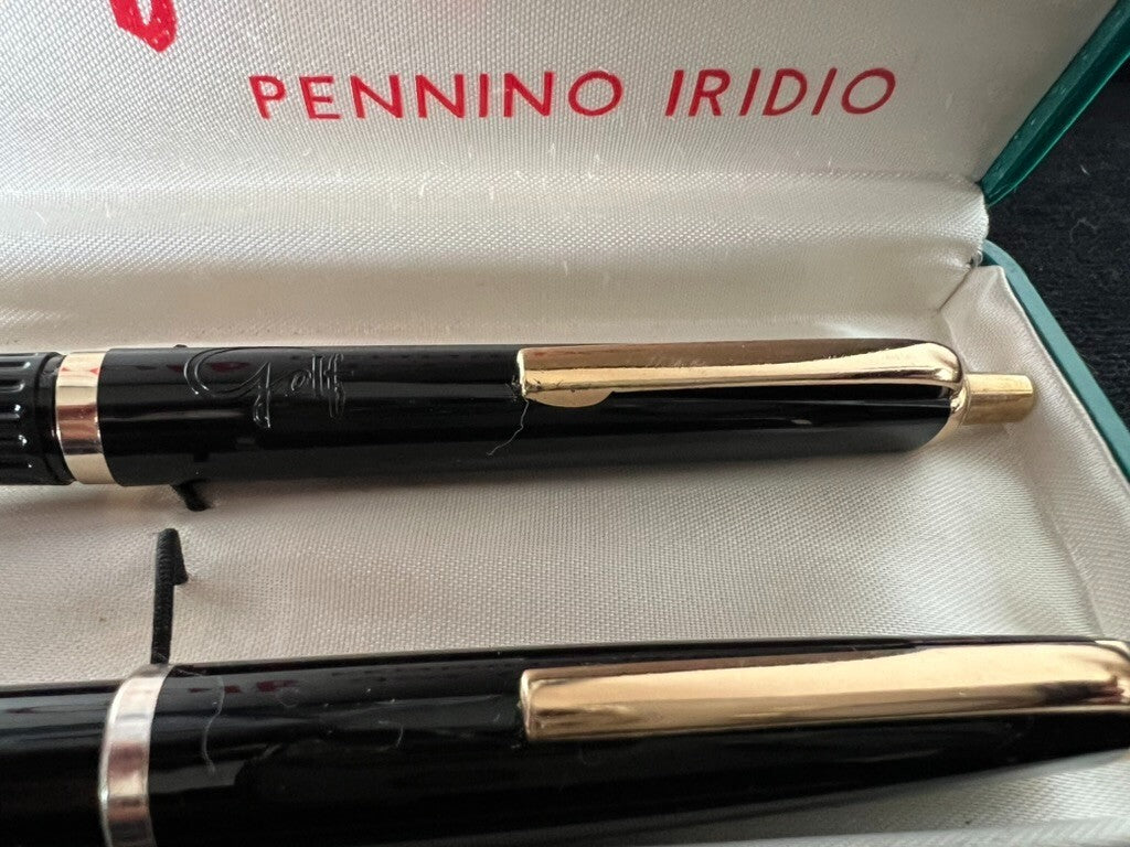 🔴 GOLF Deluxe Kolben- und Kugelschreiber mit Vintage-Etui 