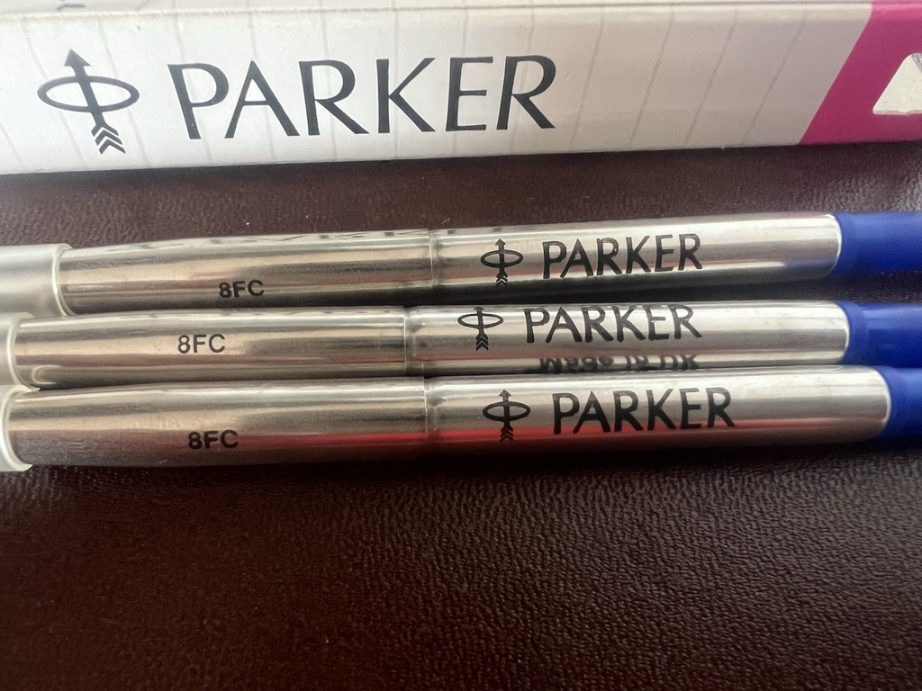 Parker Refill Stift Roller Ball Blau M 8FC 3 Stücke Neu Laden Ersatzteile