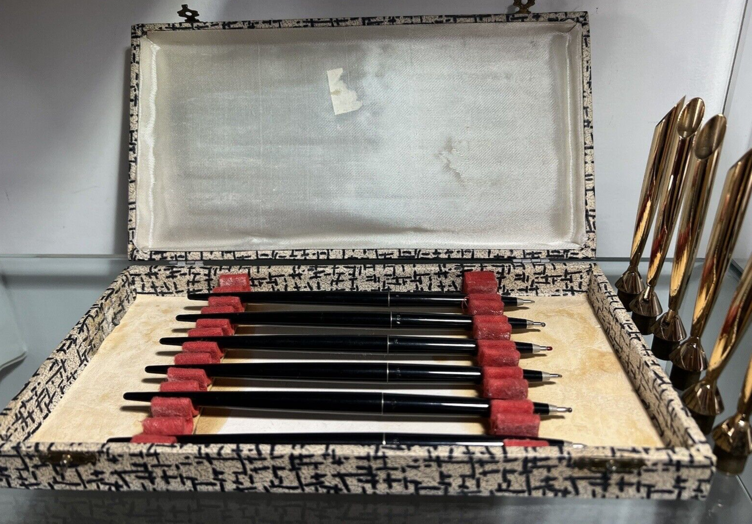 🔴 SHEAFFER penne sfera stilofori neri lotto 6+6 pezzi completi scrivono vintage