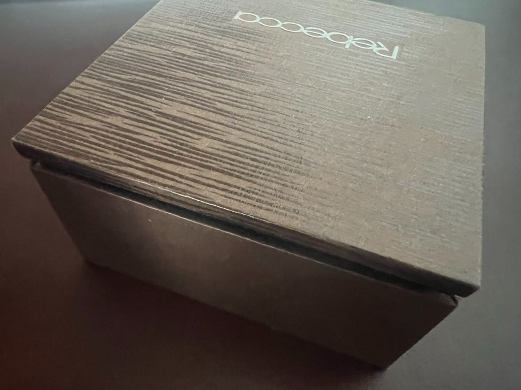 🔴 REBECCA scatola box gioiello bracciale collana anello effetto legno 10x10 h 5