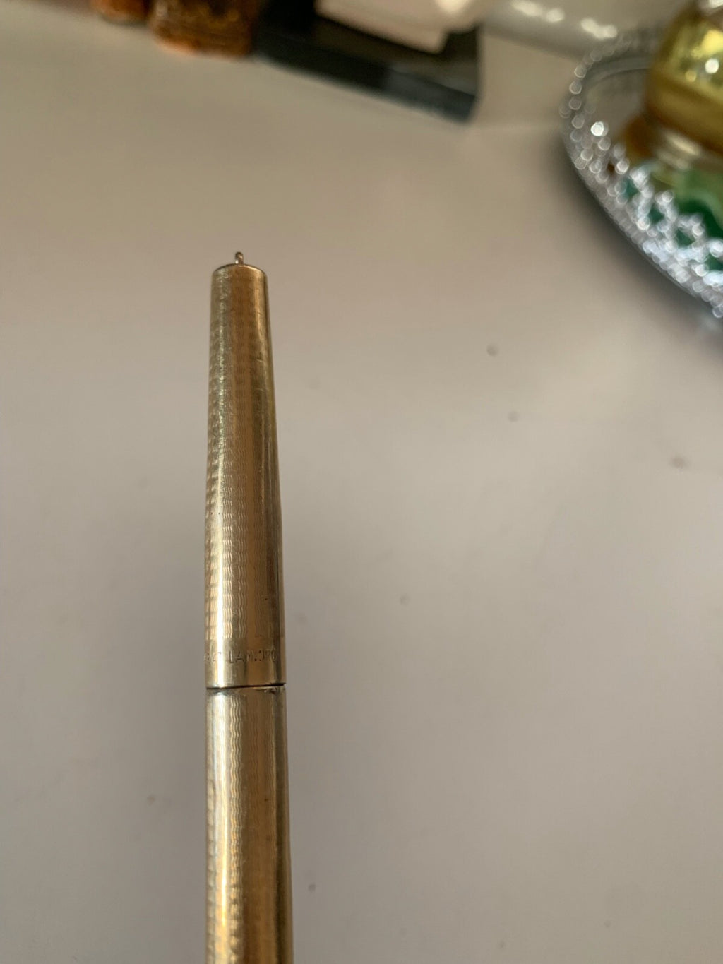 🔴 Penna a sfera MALBCR 45 gold plated ceselli ad onde, vintage da collezione