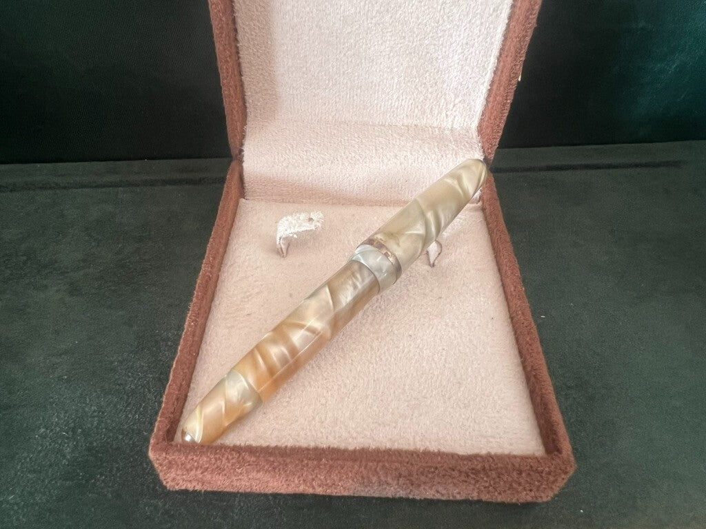 🔴 ZENITH penna stilografica Extra effetto madreperla pennino ORO scrive vintage