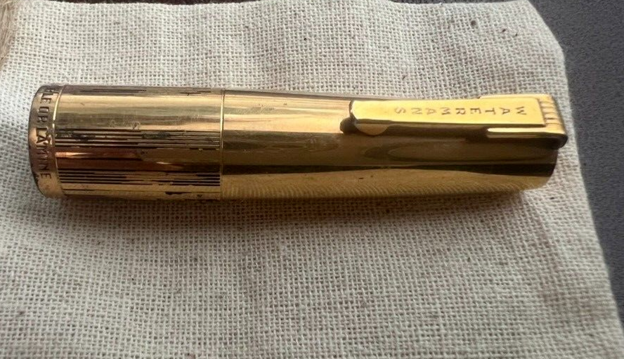 DE WATERMAN Capuche Stylo-Plume Stylo à Plume Plaqué Or Vintage Parties Pièce