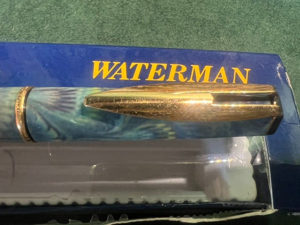 Waterman Stylo-Plume Stylo à Plume Reflex Vert F Vintage Garantie Nouvelle 