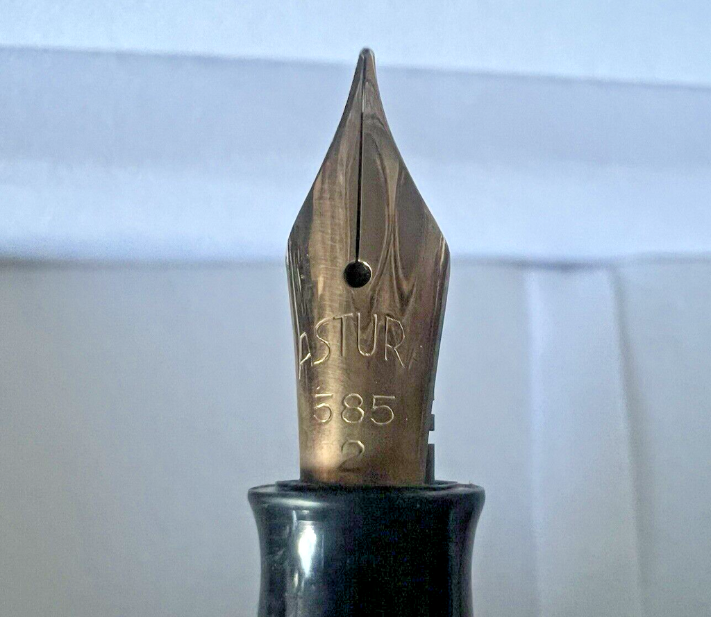 🔴 ASTURA 108 penna stilografica celluloide pennino ORO 14 kt scrive vintage