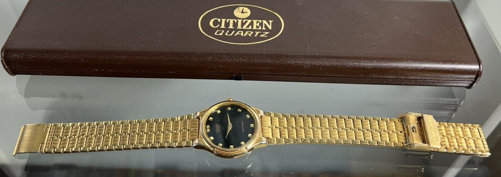Citizen Montre Hommes D'Or GN0 S6100S5779 Quartz avec Boîte Vintage