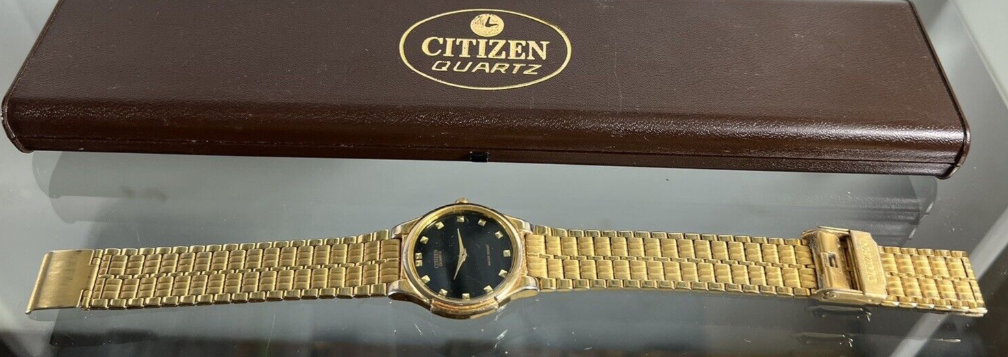 Citizen Montre Hommes D'Or GN0 S6100S5779 Quartz avec Boîte Vintage