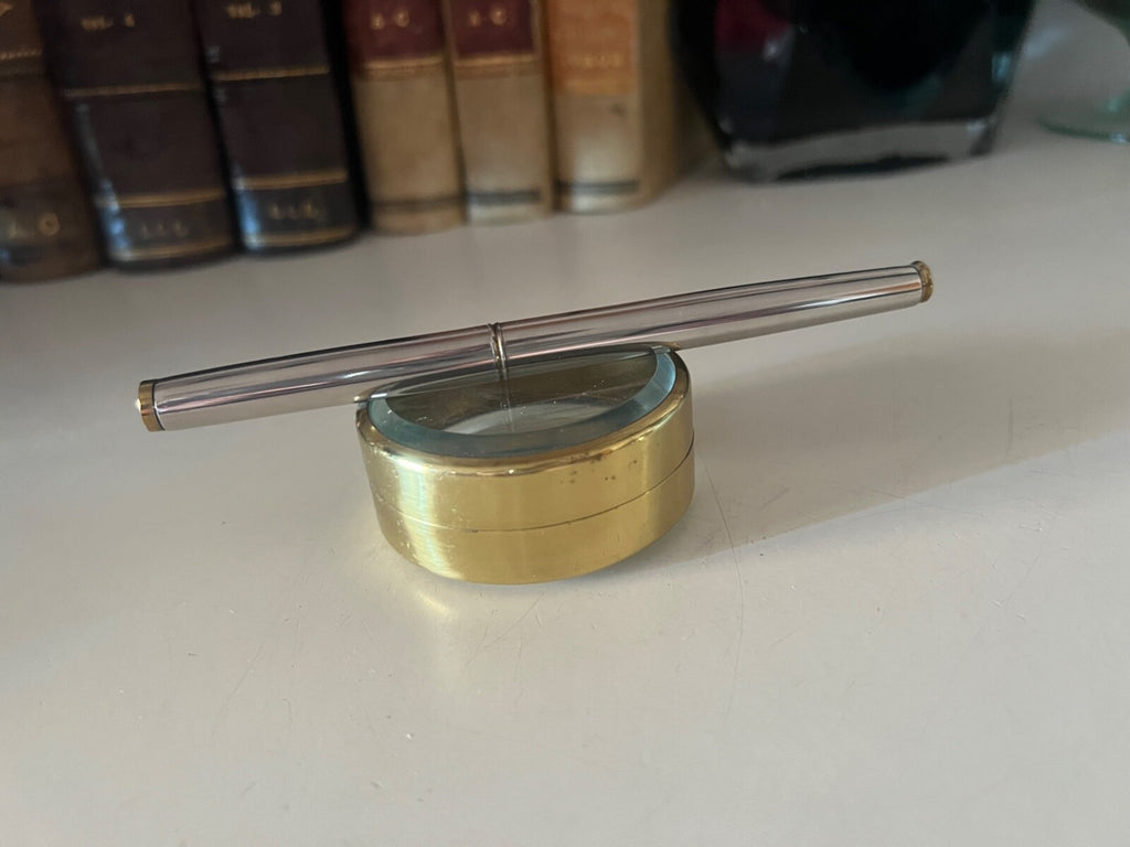 GS Pen Fountain Pen Chrome Pouch To Pressure Ink Vintage