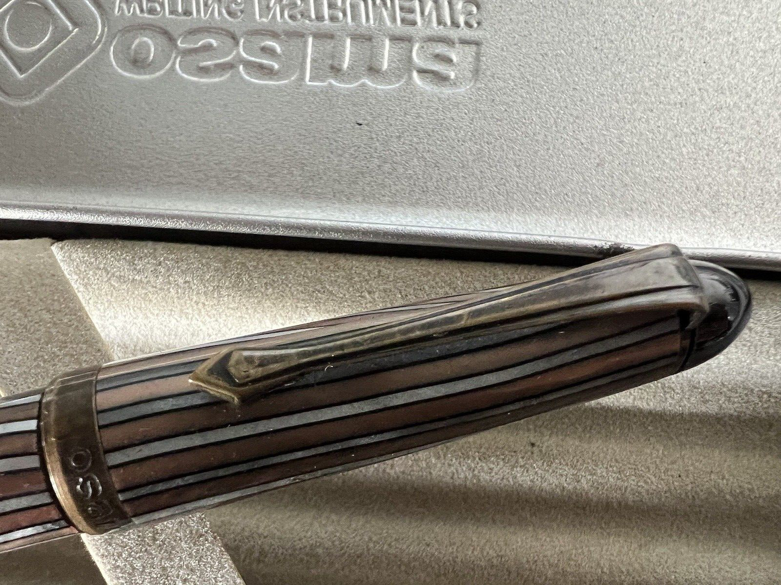 🔴 OSAMA penna sfera marmorizzata MARMORIZZATA IRIDESCENTE vintage 60