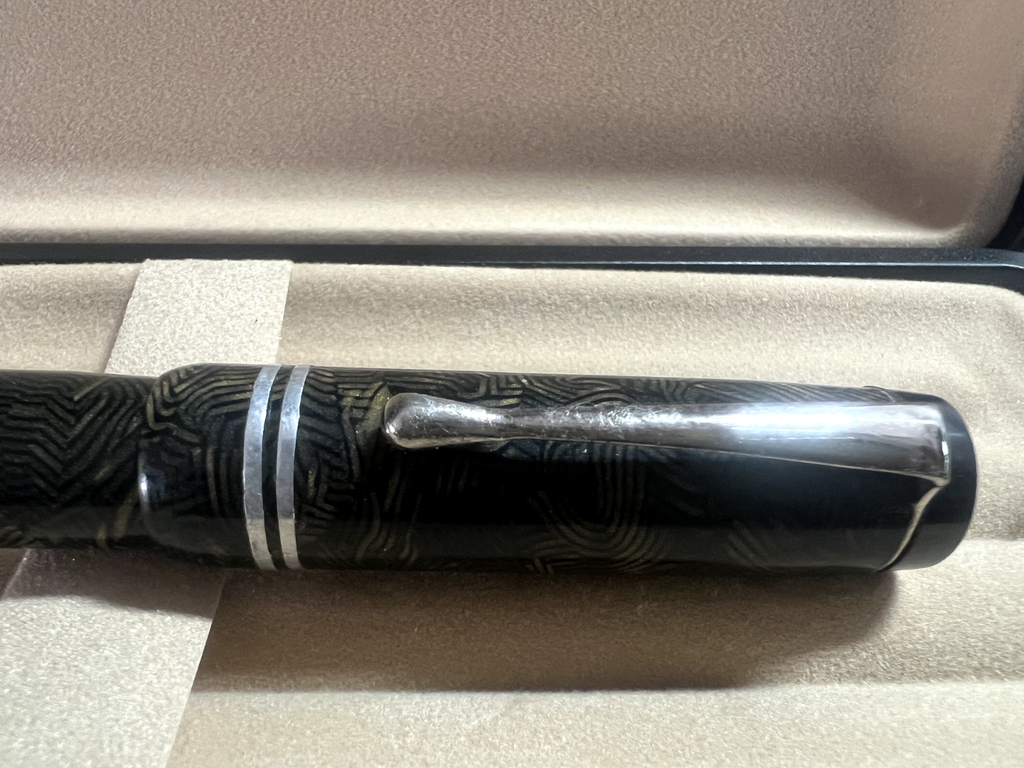 🔴 Penna stilografica celluloide a pulsante pennino MERCURIO scrive vintage