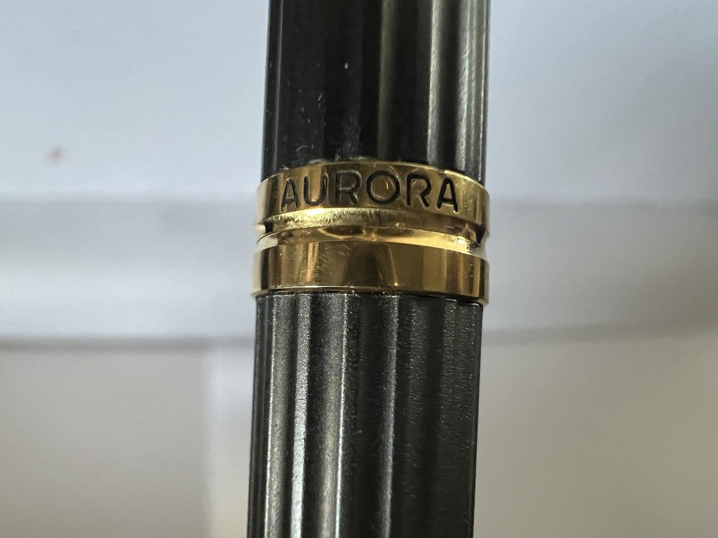 🔴 AURORA penna sfera KONA TITANIO bicolore profili laminati scrive B