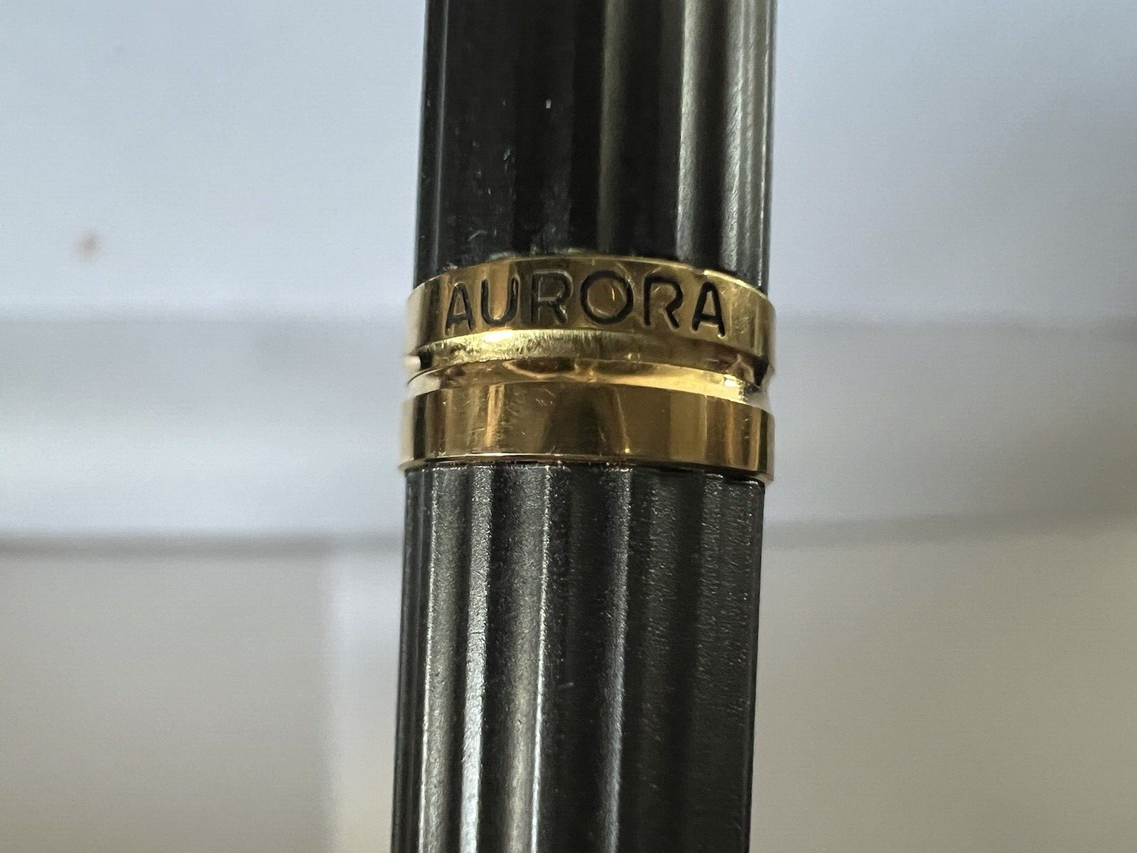 🔴 AURORA penna sfera KONA TITANIO bicolore profili laminati scrive B