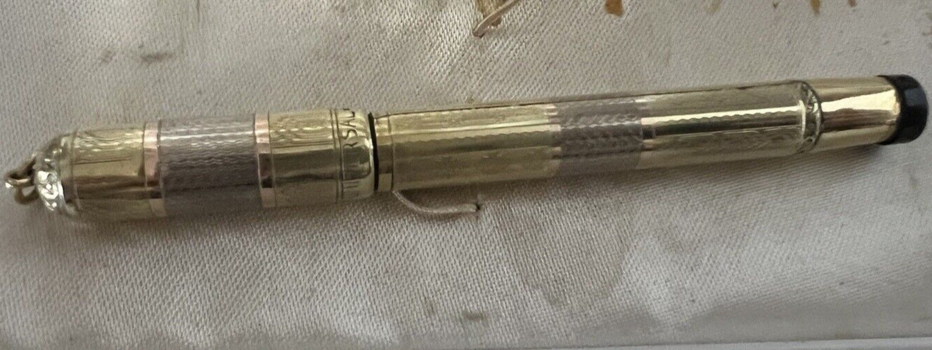 🔴 UNIVERSAL penna stilografica retrattile ORO ARGENTO funziona vintage