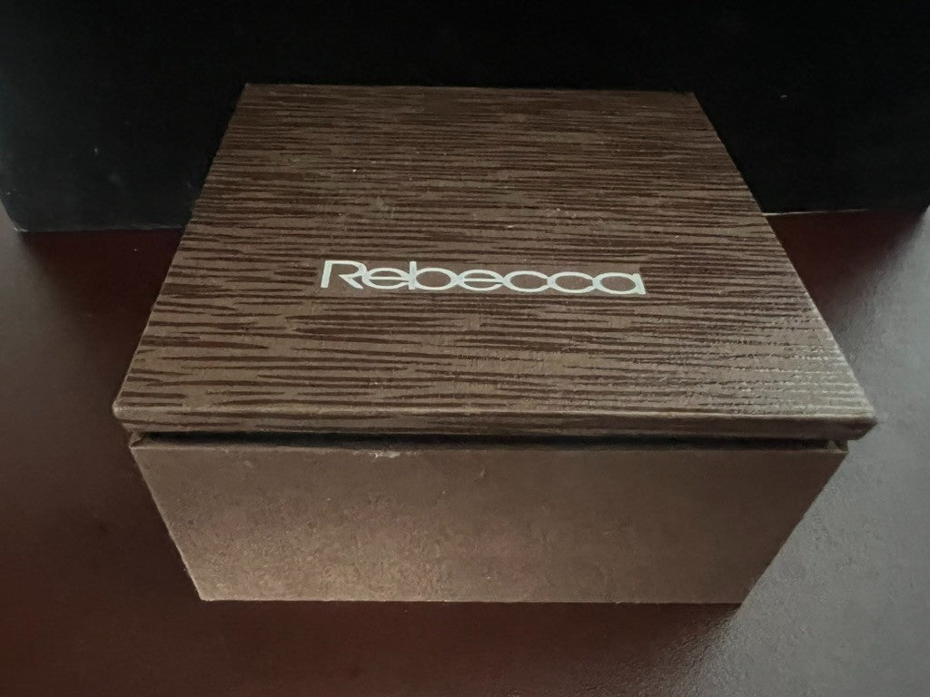 🔴 REBECCA scatola box gioiello bracciale collana anello effetto legno 10x10 h 5