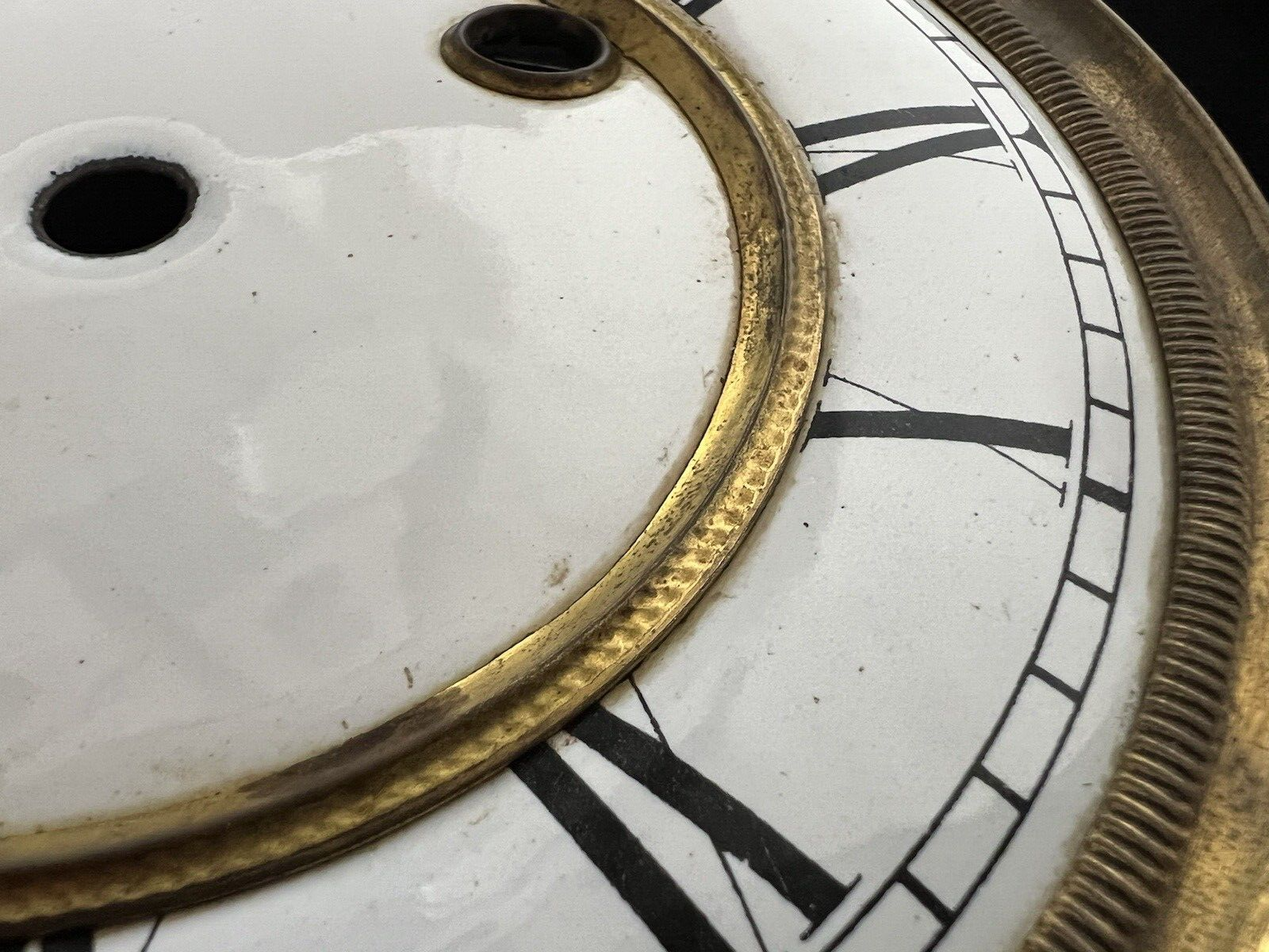 Cadran Horloge Pendule Mur Polonais Double Bordure Laiton Tiges